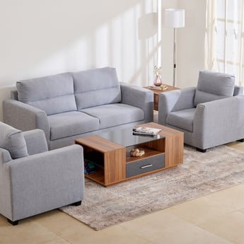 Ellora Fabric 3+1+1 Seater Sofa Set - Grey