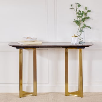Vogue Anika Marble Top Console Table - Brown and Gold