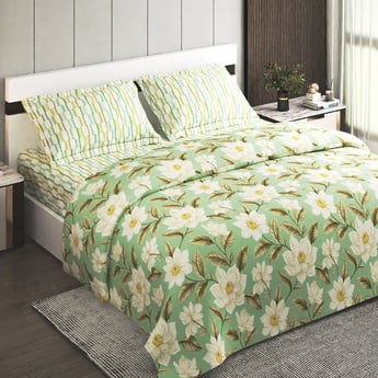 Marlin Cotton 4Pcs Printed Double Bed-In-A-Bag Set