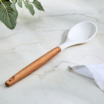 Marshmallow Aruba Silicone Spoon with Wooden Handle