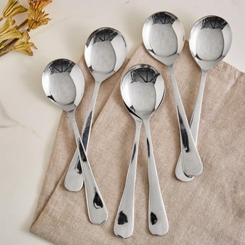 Glister Rosemary Set of 6 Stainless Steel Soup Spoons