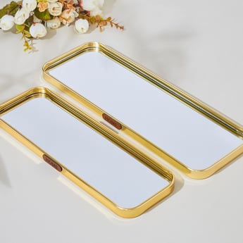 Corsica Selena Set of 2 Metal Decorative Mirror Trays