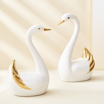 Magnus Set of 2 Porcelain Swan Figurines