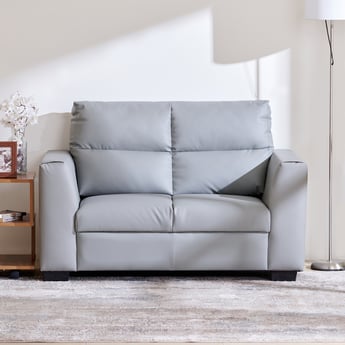 Ellora Faux Leather 2-Seater Sofa - Grey