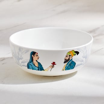 Raisa Rajarani Bone China Printed Cereal Bowl - 600ml