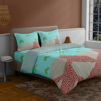 BICHAUNA Amelia Cotton 4Pcs Printed Double Bed-In-A-Bag Set