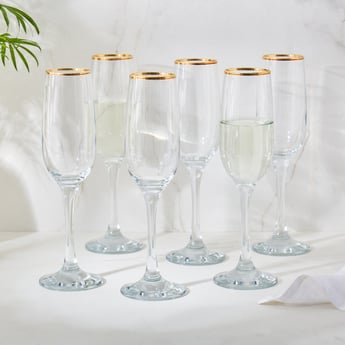 Kin Set of 6 Champagne Glasses - 210ml