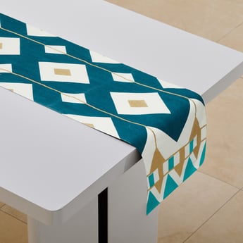 Corsica Foil Print Table Runner