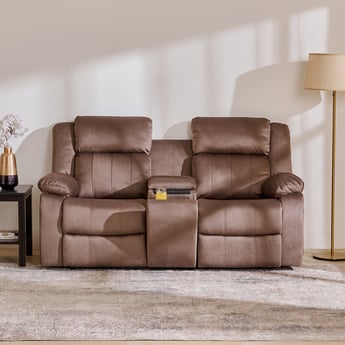 Denver Fabric 2-Seater Electric Recliner Set - Brown