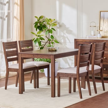 Montoya 4-Seater Dining Set with Chairs - Brown