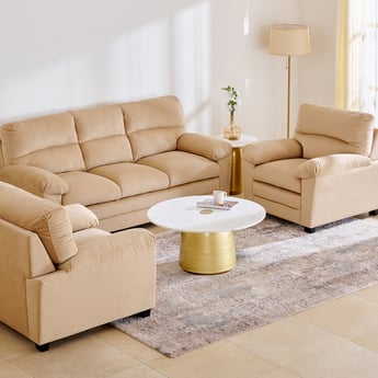 Mojo Velvet 3+1+1 Seater Sofa Set - Beige