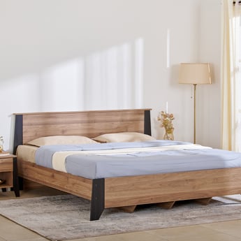 Helios Amberly Trapez Queen Bed - Brown