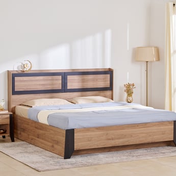 Helios Amberly Sigma King Bed with Box Storage - Brown