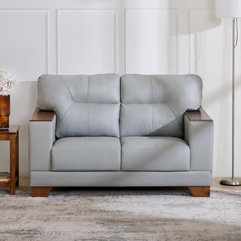 Walter Half Leather 2-Seater Sofa - Grey