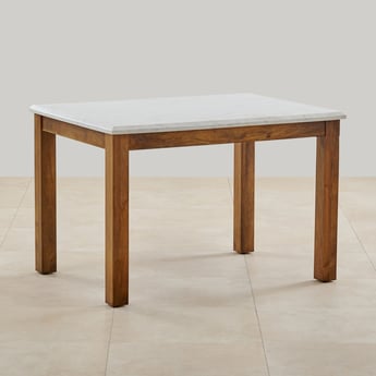 Adana Marble Top 4-Seater Dining Table - White
