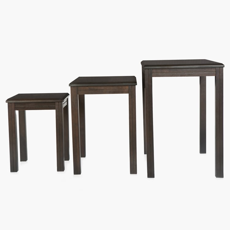 Montoya Rubber Wood Nest of 3 Tables - Brown