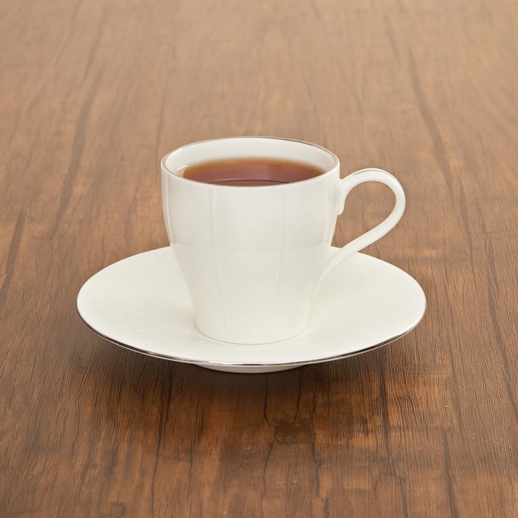 Marshmallow Ceramic Cup and Saucer - 200ml