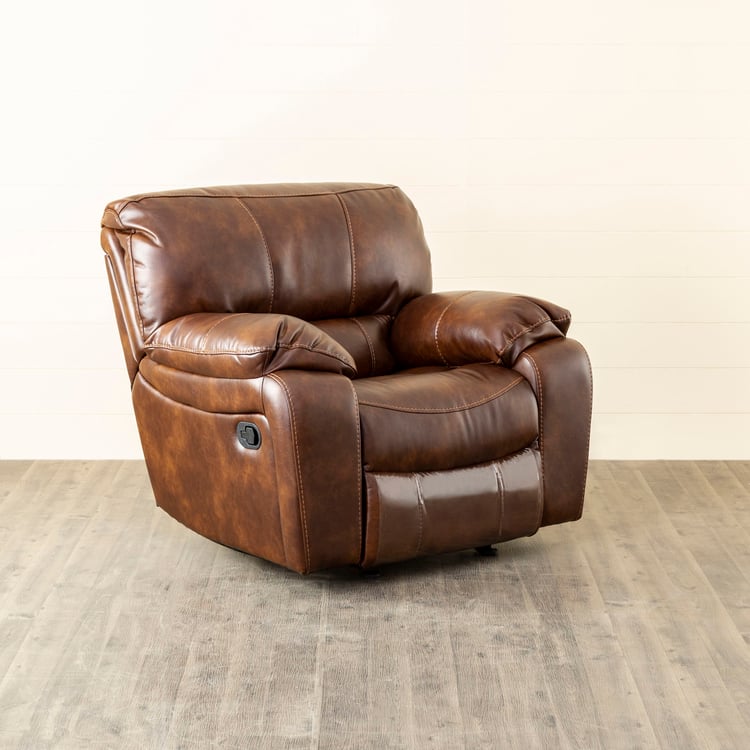 Apollo Faux Leather 1-Seater Recliner - Brown
