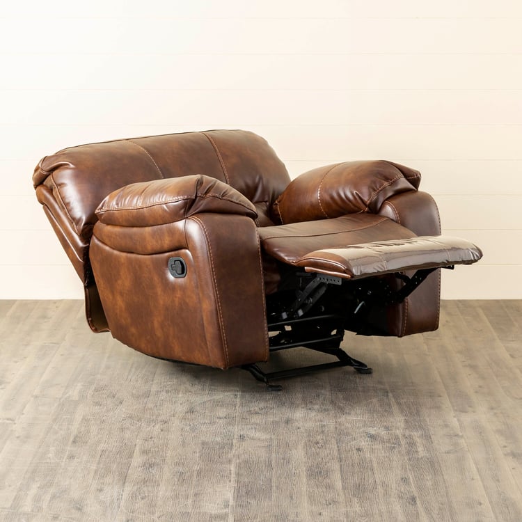 Apollo Faux Leather 1-Seater Recliner - Brown
