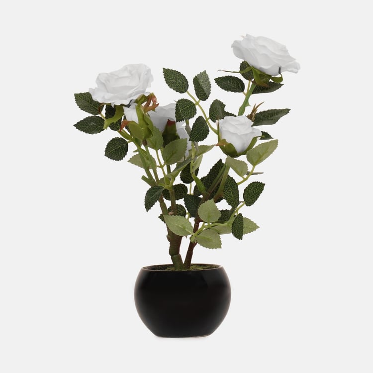 Gardenia Rose Artificial Plant in Ceramic Pot