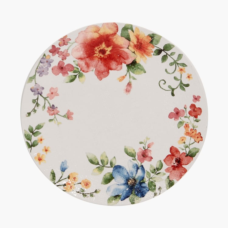 Alora Ceramic Floral Printed Dinner Plate - 27.5cm