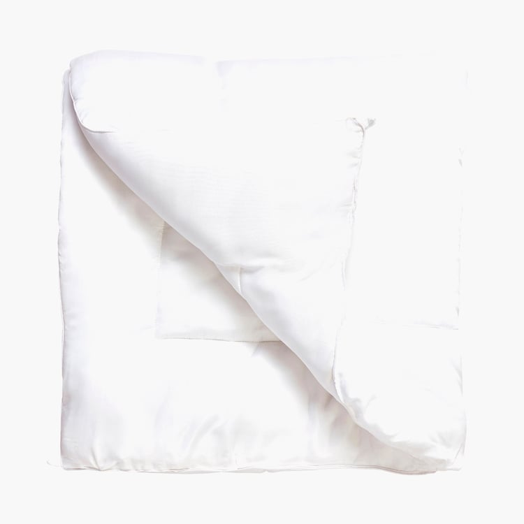 PORTICO Siesta White Solid Cotton Single Duvet Cover - 152 x 229 cm