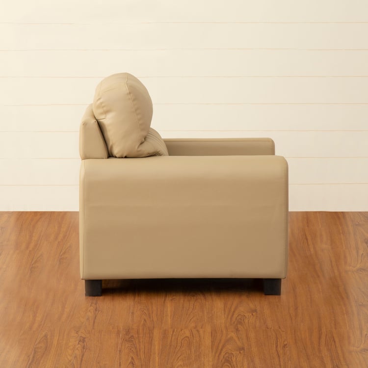Albury Faux Leather 1-Seater Sofa - Beige