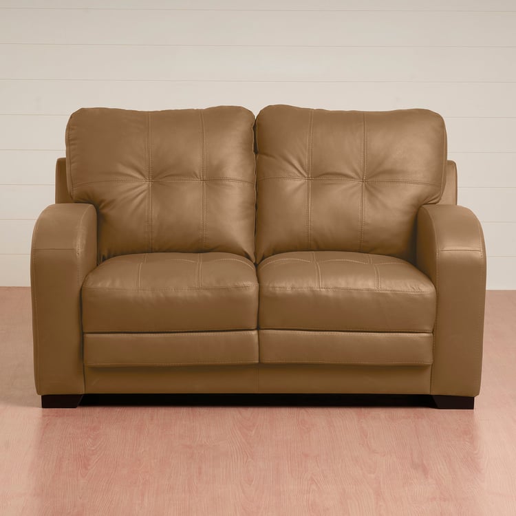 Vista Half Leather 2-Seater Sofa - Beige
