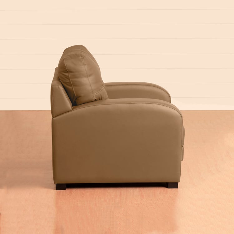 Vista Half Leather 1-Seater Sofa - Beige