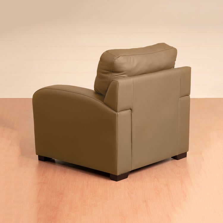 Vista Half Leather 1-Seater Sofa - Beige
