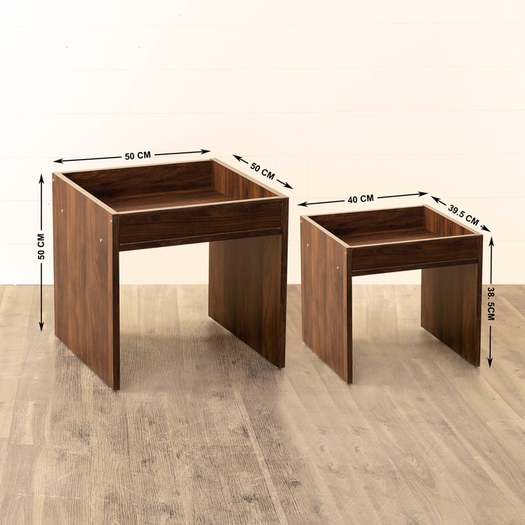 Lewis Nest of 2 Tables - Brown