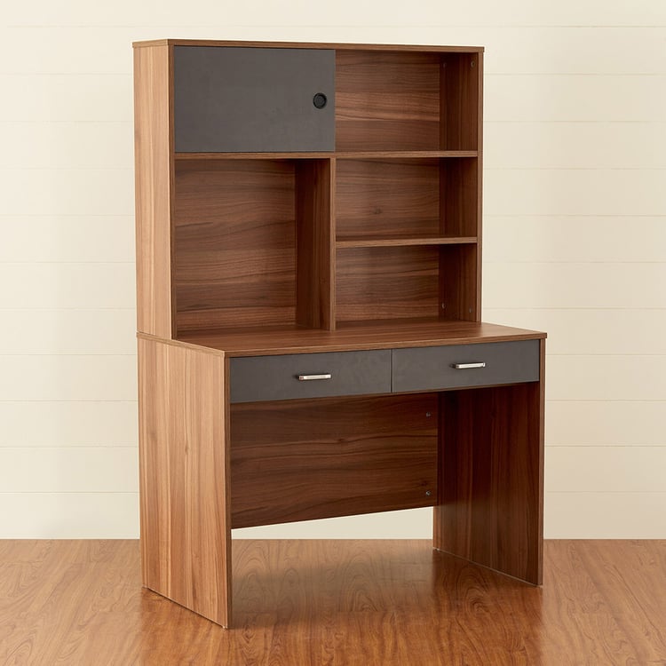Quadro Nxt Study Desk with Cabinet - Brown