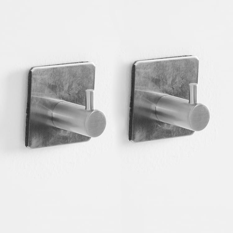 Orion Set of 2 Stainless Steel Adhesive Hooks