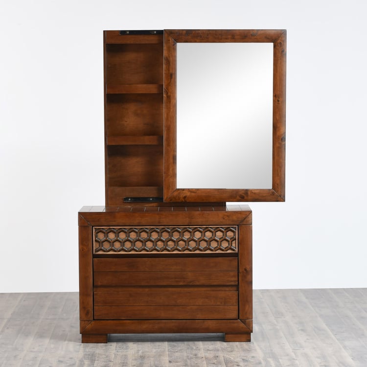 Heritage Dresser Mirror with Drawer - Brown