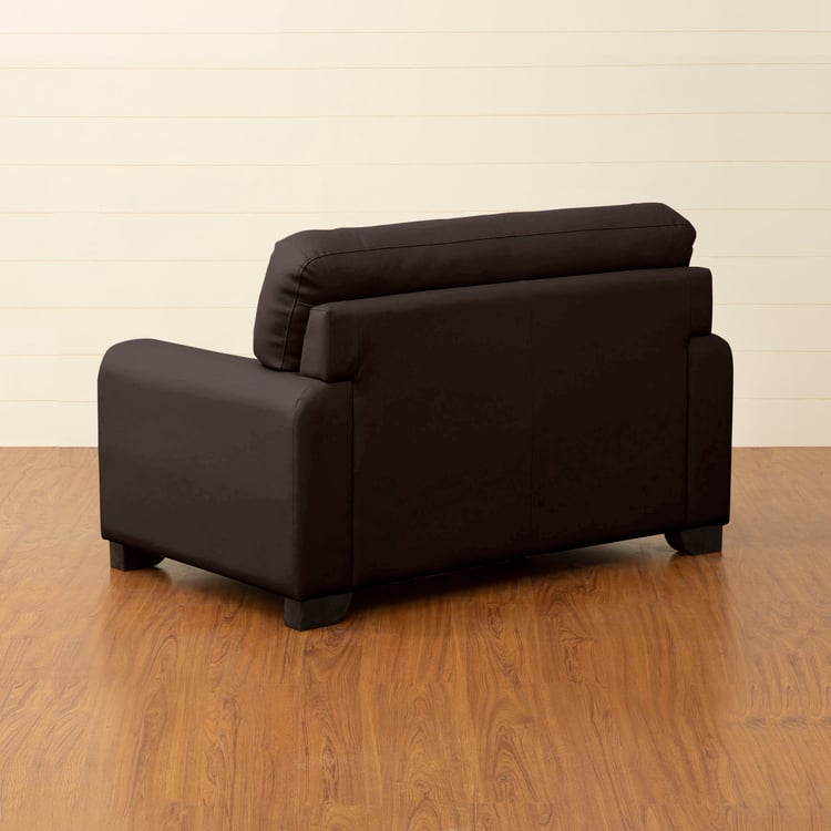 Albury Faux Leather 2-Seater Sofa - Dark Brown