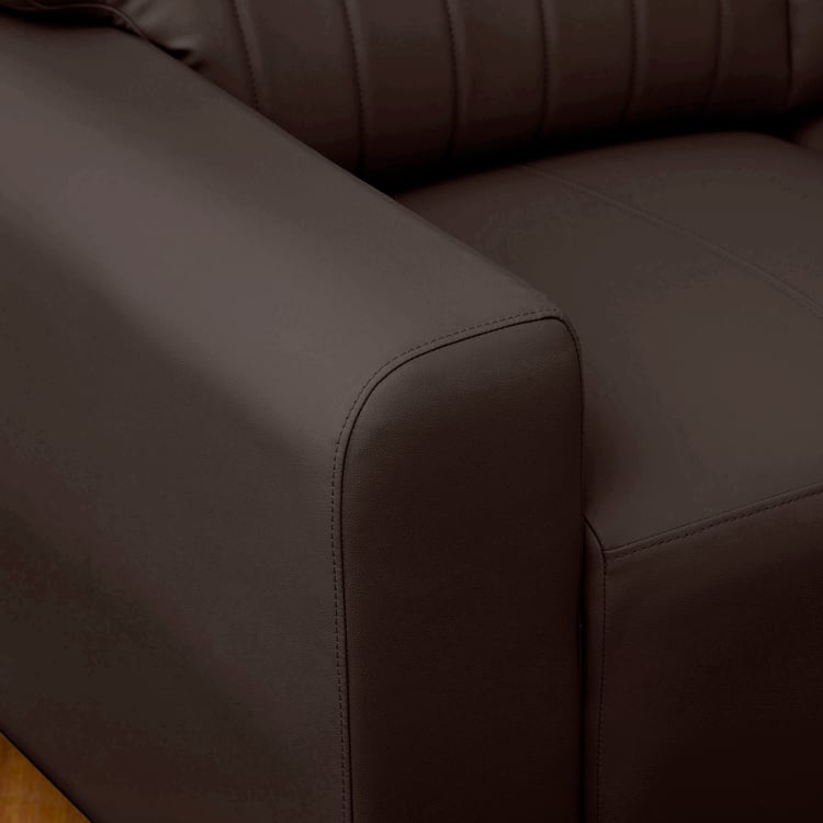 Albury Faux Leather 2-Seater Sofa - Dark Brown