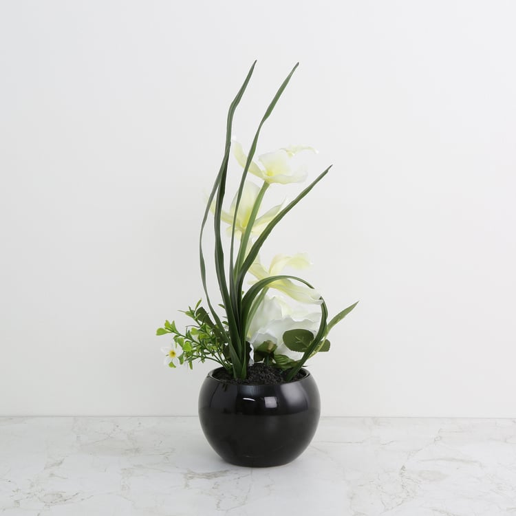 Gardenia Orchid Artificial Flower in Pot