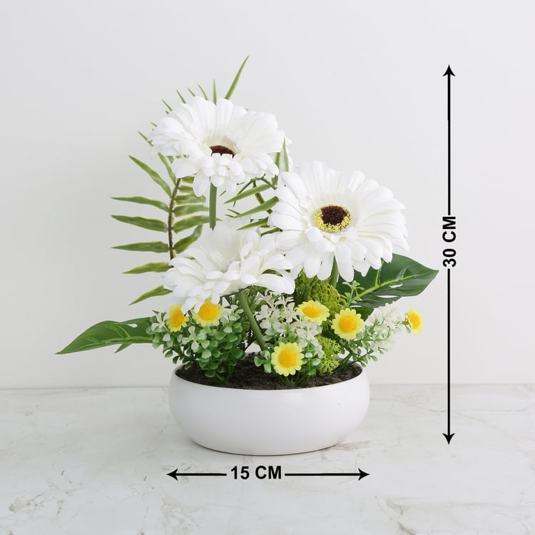 Gardenia Chrysanthemum Artificial Flower in Pot