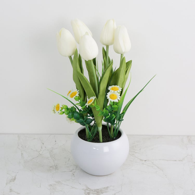 Gardenia Artificial Tulip Flower in Pot