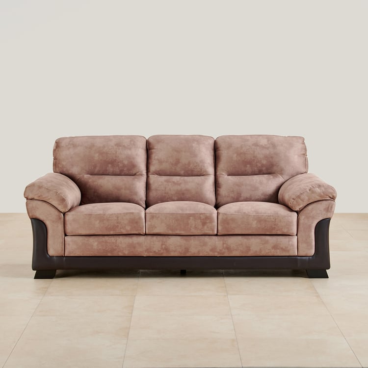 Aries Fabric 3-Seater Sofa - Brown