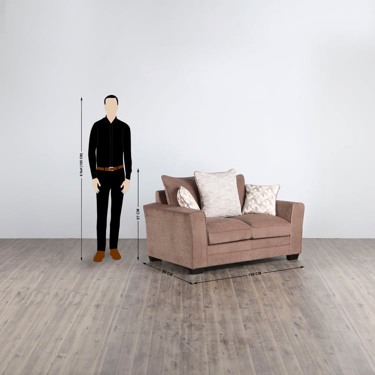 Jesebel Fabric 2-Seater Sofa - Brown