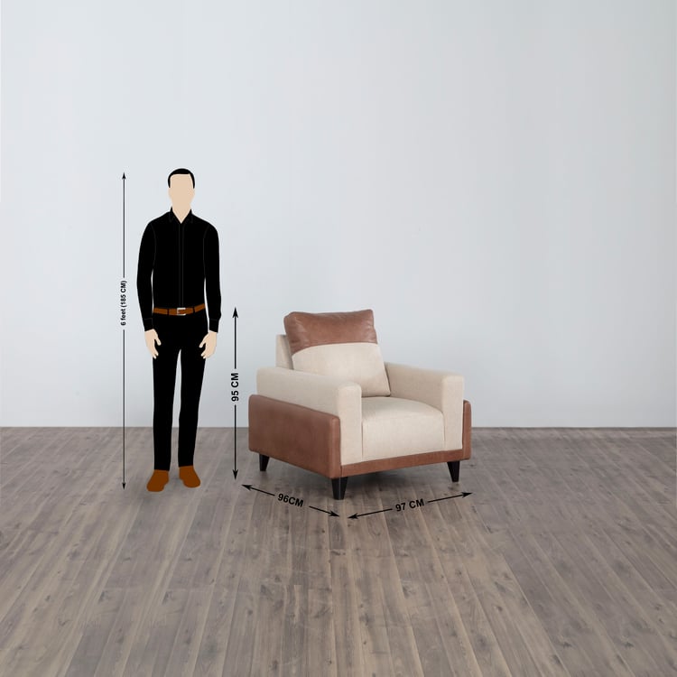Antonio Fabric 1-Seater Sofa - Beige