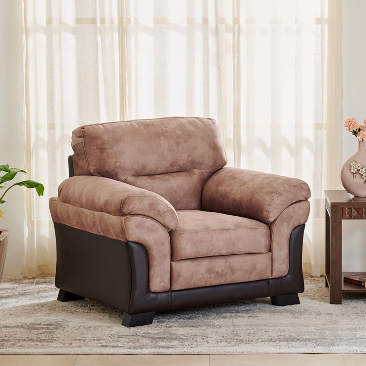 Aries Fabric 1-Seater Sofa - Brown