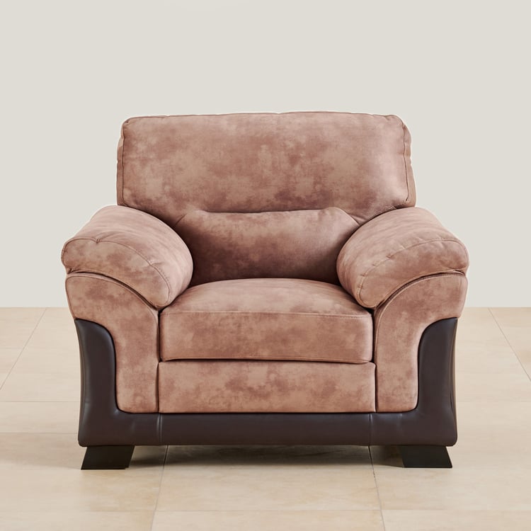 Aries Fabric 1-Seater Sofa - Brown