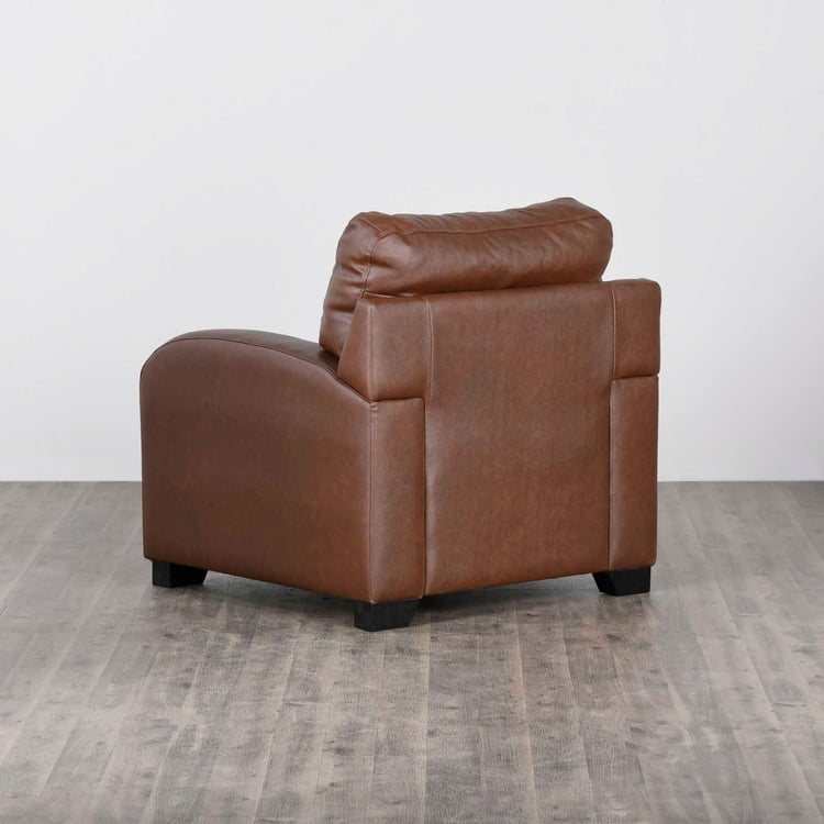 Vista Half Leather 1-Seater Sofa - Brown