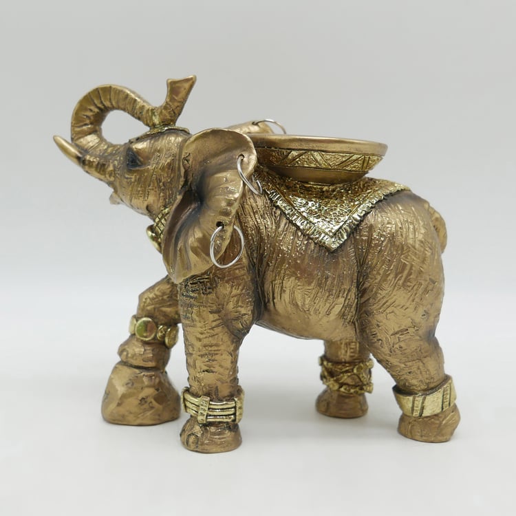 Corsica Polyresin Elephant Figurine with T-Light Holder
