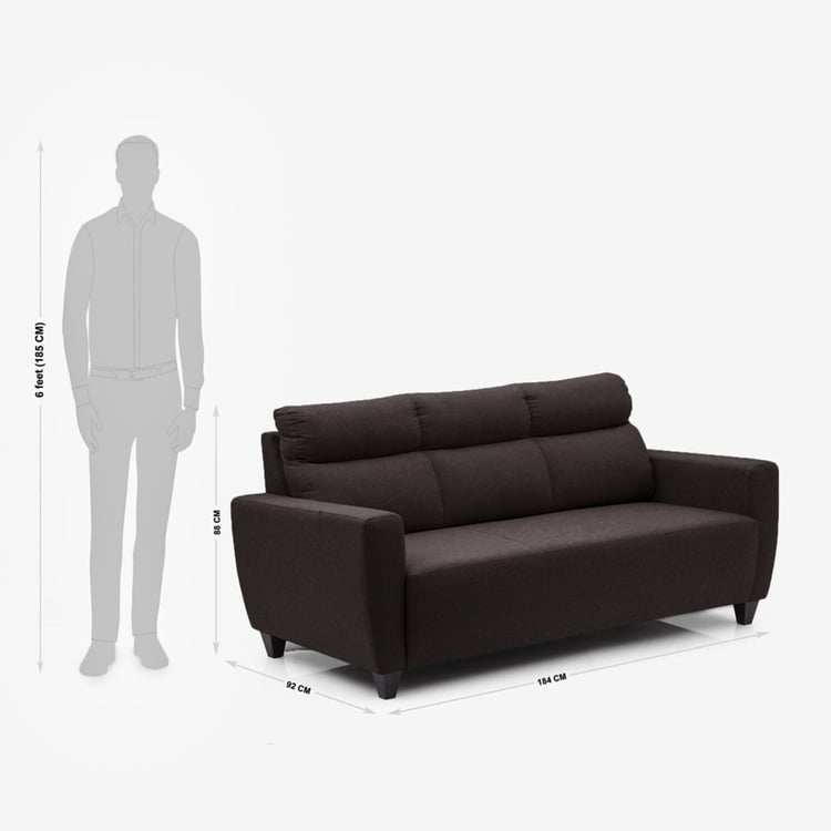 Emily Fabric 3+1+1 Seater Sofa Set - Brown