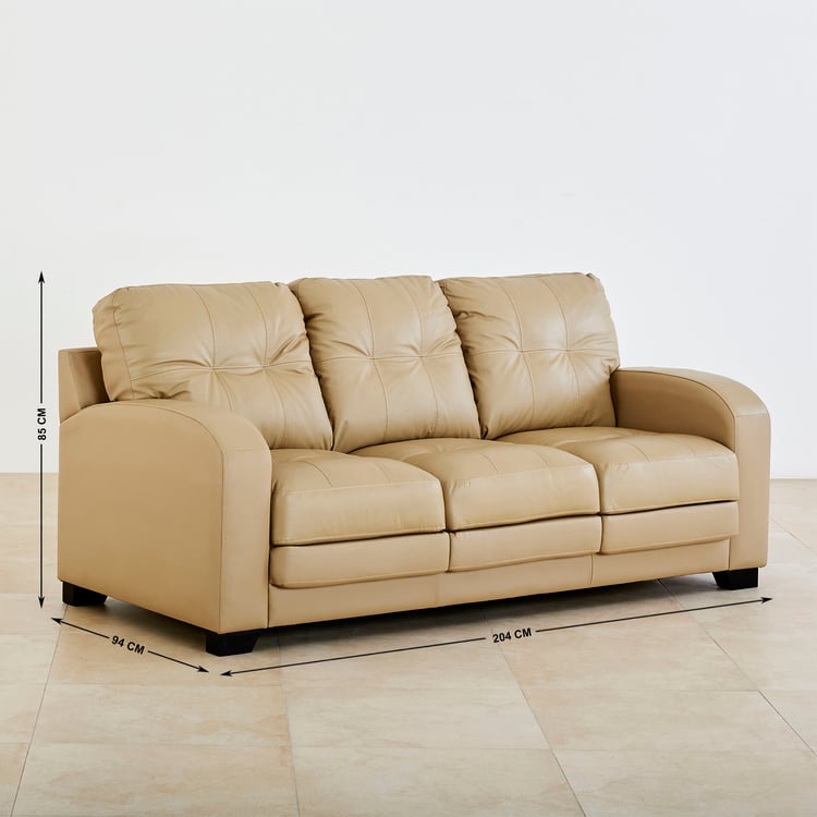Vista Half Leather 3+1 Seater Sofa Set - Beige