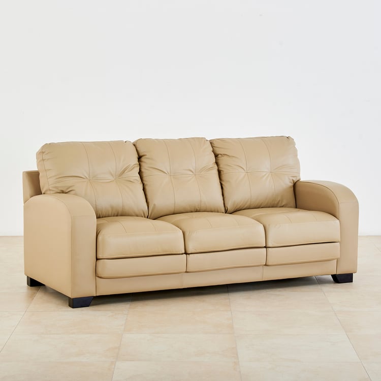 Vista Half Leather 3+1 Seater Sofa Set - Beige