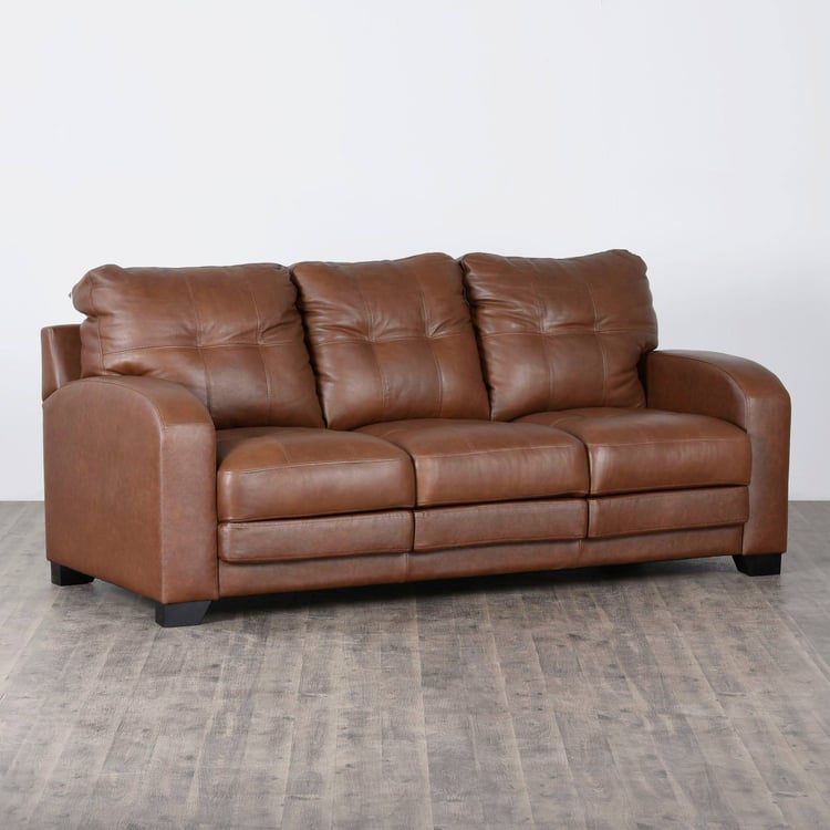 Vista Half Leather 3+1 Seater Sofa Set - Brown